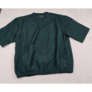 Footjoy Jacket Mens XL Green Short Sleeve Pullover Wind Shell VNeck Zip Pockets